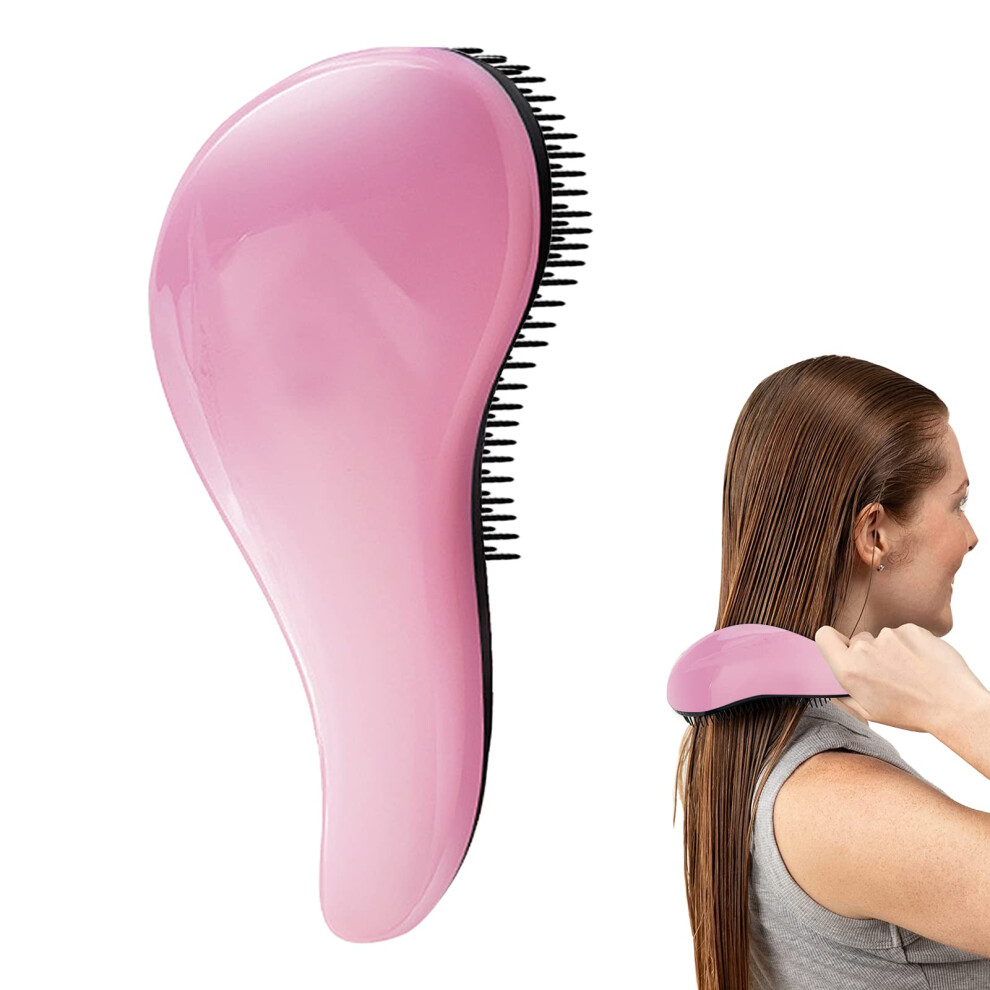 Pink Detangling Hair Brush With Gentle Bristles For Wet And Dry Hair, Anti Static, For All Hair Types