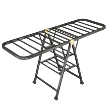 Clothes Drying Rack Foldable with Wheels, 2Tier Extendable Large Capacity Indoor Outdoor Black