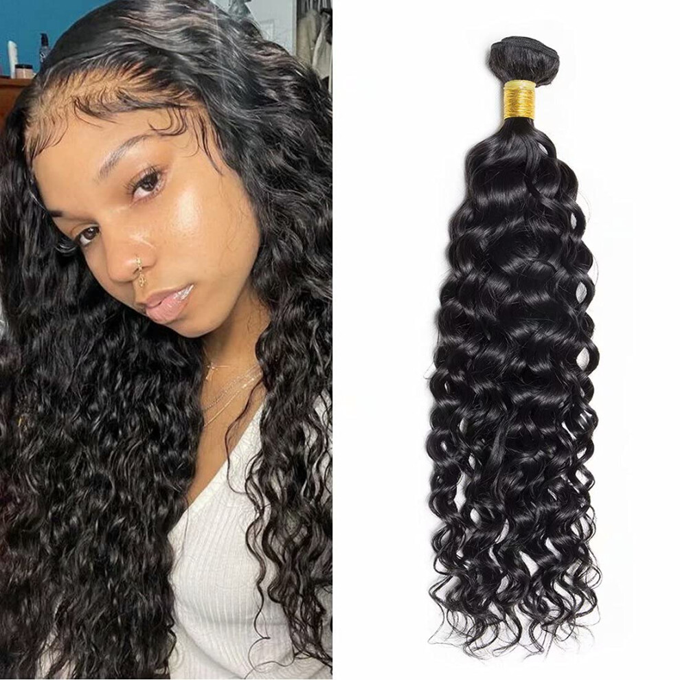 Unisex Black 10A Unprocessed Malaysian Virgin Hair Extensions 20 Inch Natural Human Hair Weave Bundle Soft Full Volume