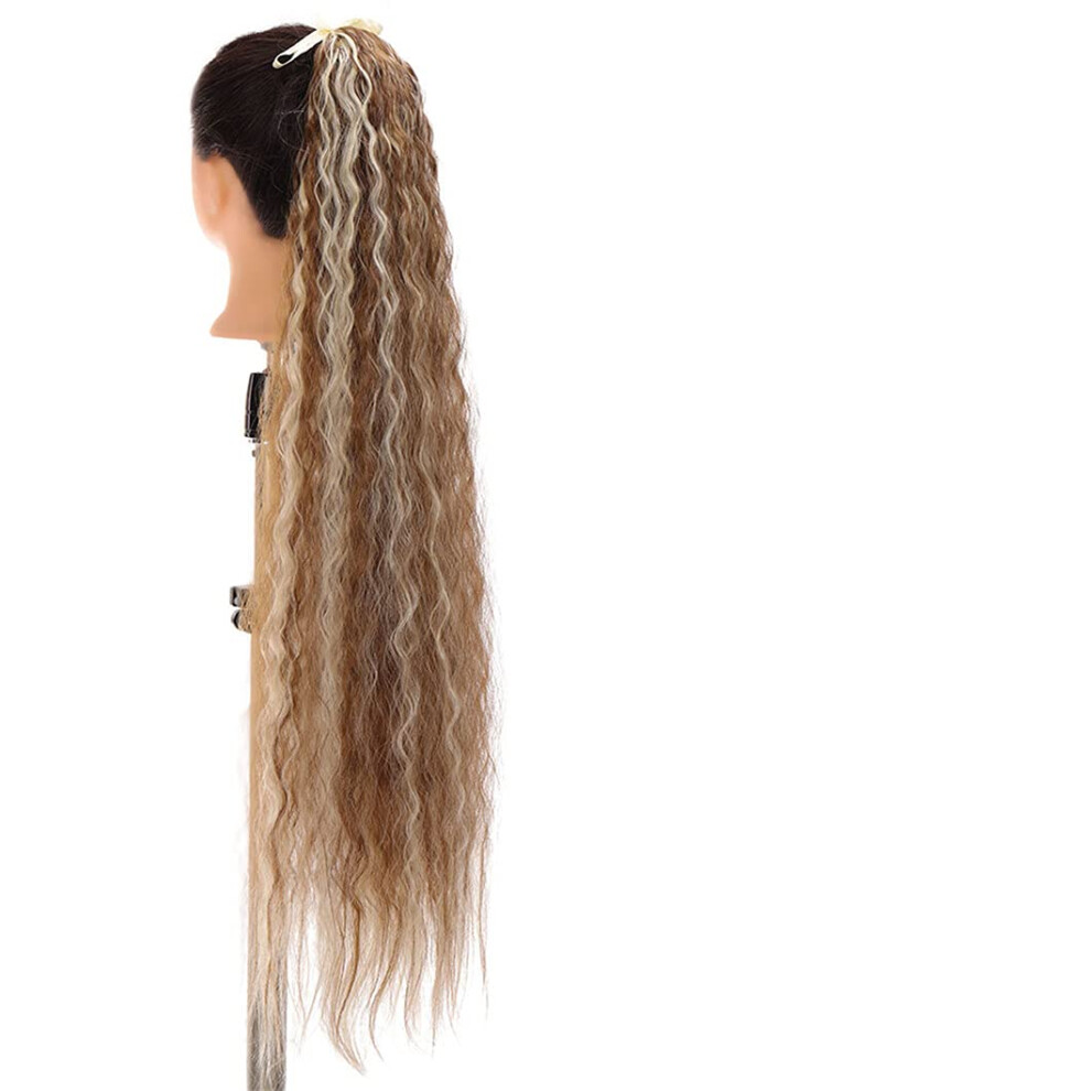 Unisex Clip In Ponytail Hair Extension 65Cm Heat Resistant Synthetic Straight Hairpiece With Claw Clip