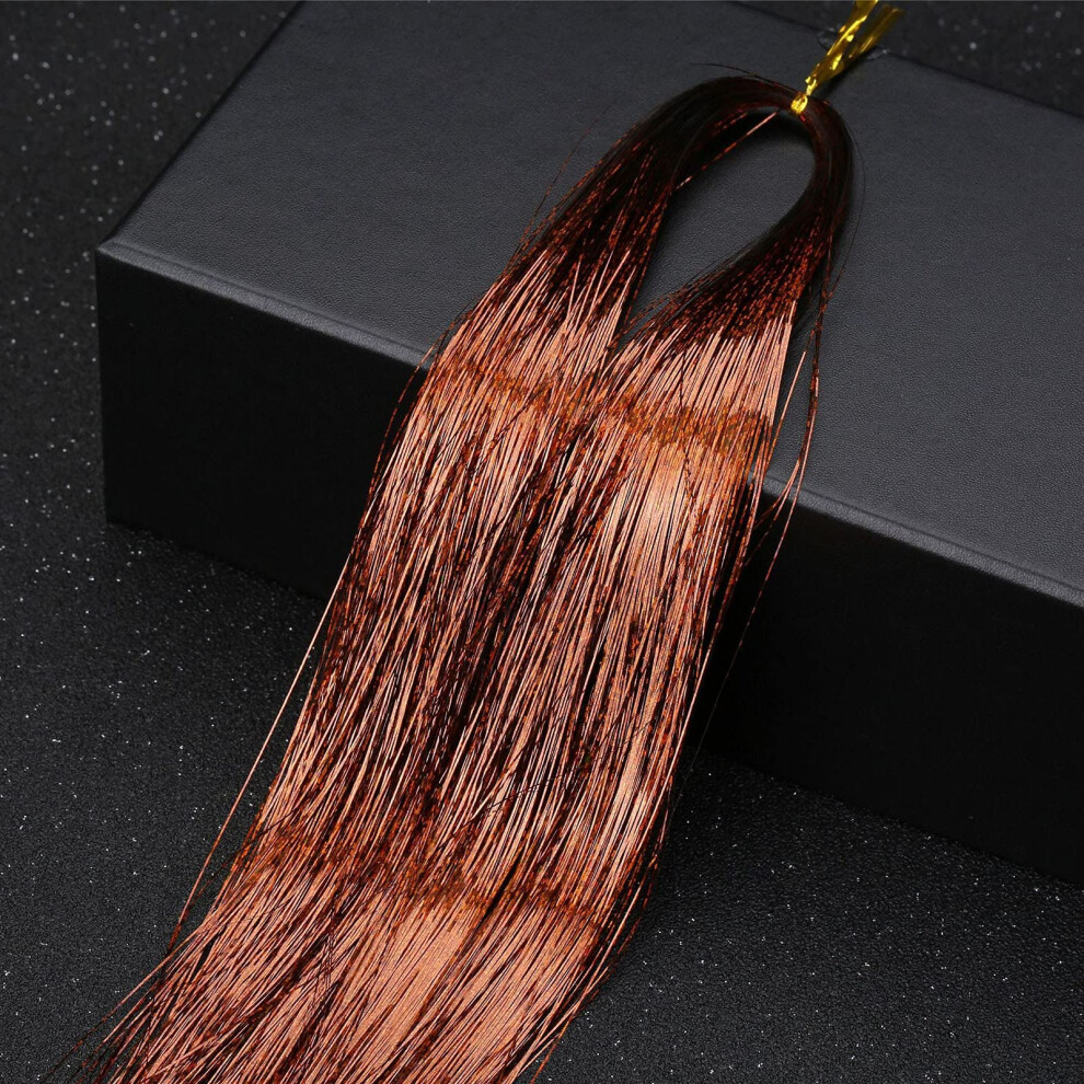 Hair Tinsel Kit with Tools 16 Colors 2400 Strands Glitter Hair Extensions for Party and Festival