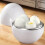 Microwave Egg Cooker and Boiler for Hard or Soft Boiled Eggs, Quick 4 Egg Steaming, White 4