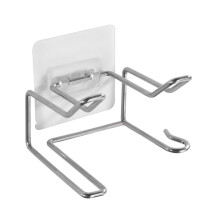 Stainless Steel Hair Dryer Holder Wall Mounted Bathroom Organizer for Styling Tools Storage