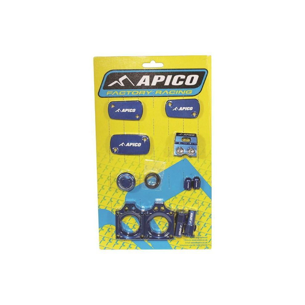 Apico Blue Factory Bling Pack For Kawasaki Kxf250 2021-2023, Kxf450 2019-2023, Kx 250/450Xc 2021-2023