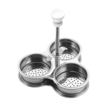 Stainless Steel 3 Cup Egg Poacher Pan Nonstick Easy Clean with Handle for Breakfast Eggs