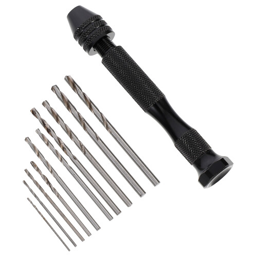 2Sets Vice Drill Set with Drill Bits Black Alloy Steel DIY Hand Tools