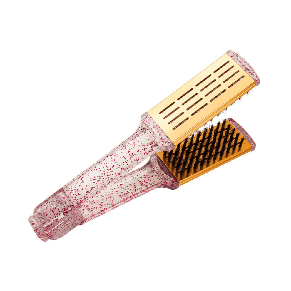 Golden Hair Straightener Brush For Men, Dualsided V Shaped Antistatic Comb For Fast Styling