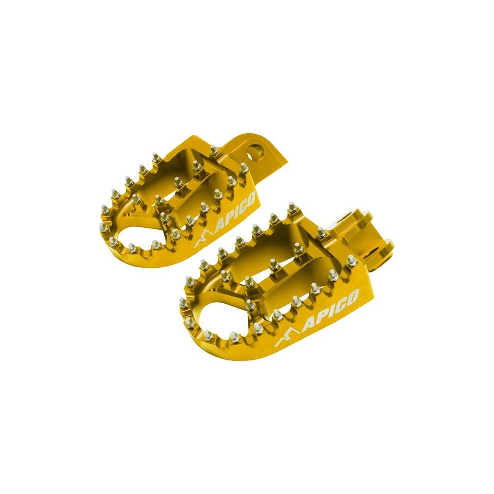 Apico Xtreme Foot Pegs - Suzuki Rmz250 2010-22, Rmz450 2012-22 - Yellow 5056480916916