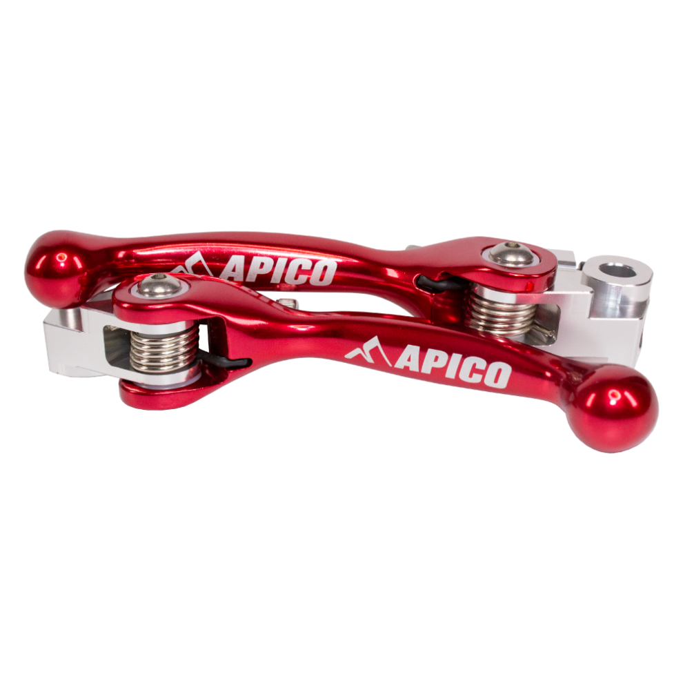 Apico Set Of Braktec Flexi Levers For Gas Gas Ec/Ec-F250-350 2021-2023, Husqvarna Te/Fe 150-501 2022-2023 Red 5056480939175