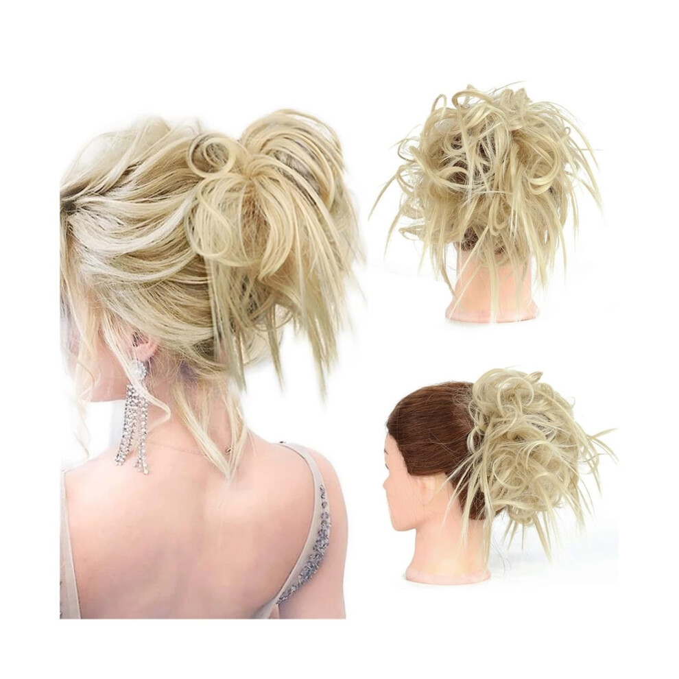 Messy Bun Hairpiece for Women  Synthetic Wavy Hair Bun Extension 24T613, Natural Look, Adds Volume