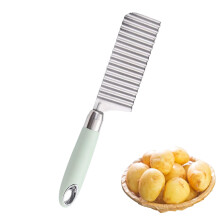 Stainless Steel French Fry Cutter with Ergonomic Handle for Quick Meal Prep and Crinkle Cut Slicing