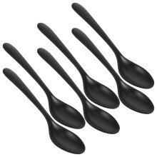Pack of 6 Melamine Asian Ramen Soup Spoons with Ergonomic Grip for Noodles Rice and Won Ton