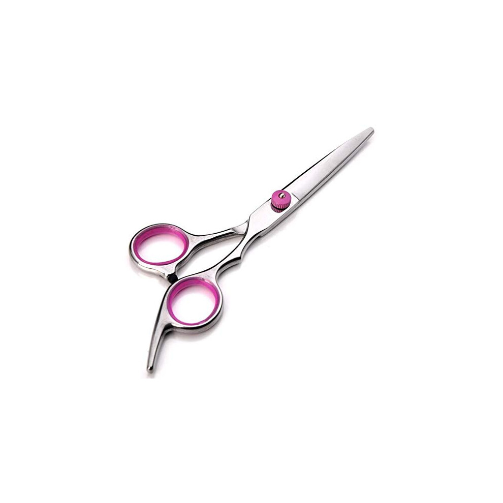 Pink Professional Hair Cutting Scissors 6.0 Inch Japanese Steel Barber Shears Ergonomic Grip