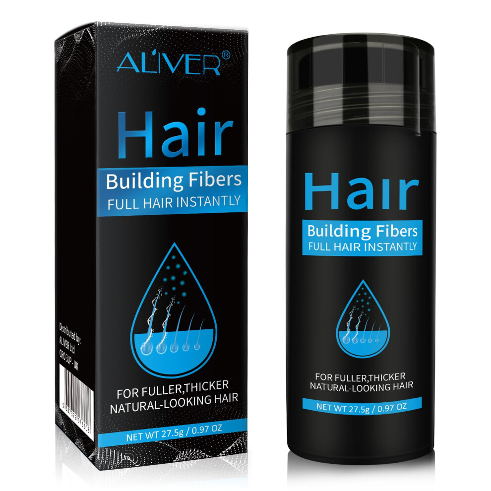 Black Keratin Hair Building Fibers 27.5G For Thinning Hair, Instant Coverage And Natural Texture