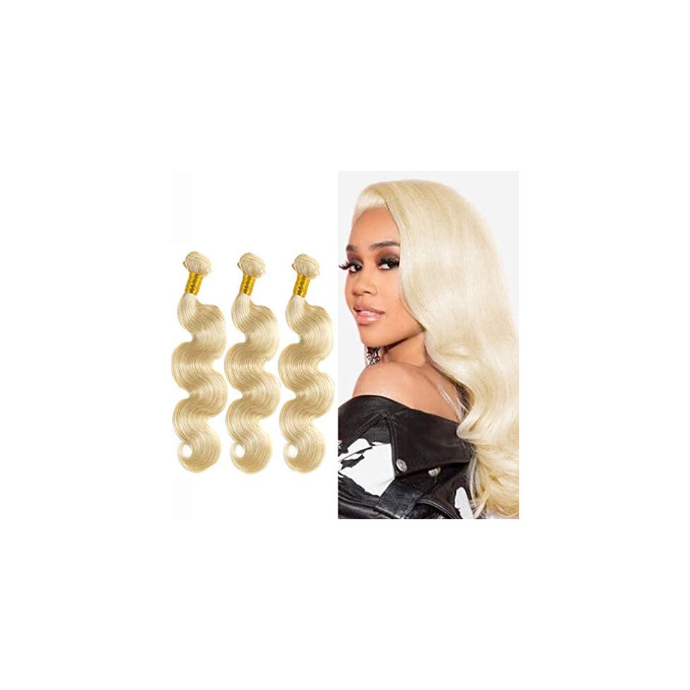 Unisex 613 Blonde Brazilian Body Wave Hair Bundles 9A Virgin Remy Human Hair Extensions 14 16 18