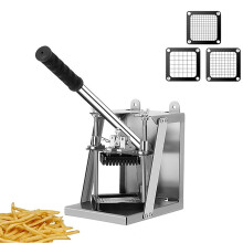 Heavy Duty Manual French Fry Cutter with 714mm Blades, Stainless Steel Rustproof Body for Potatoes and Vegetables