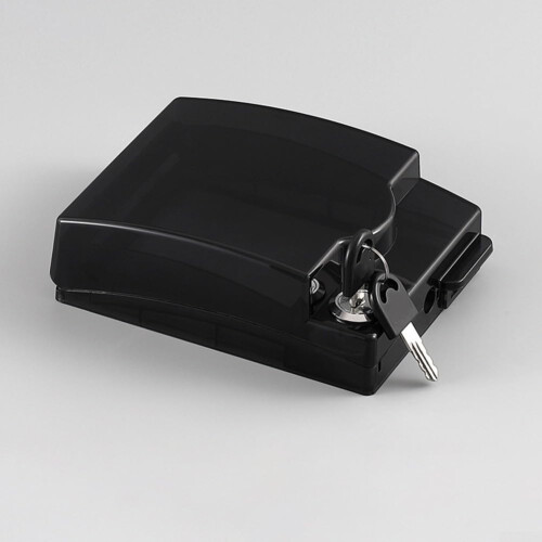 Waterproof Outdoor Socket Box 86 Type with Secure Key Lock for Electrical Outlet Protection Black