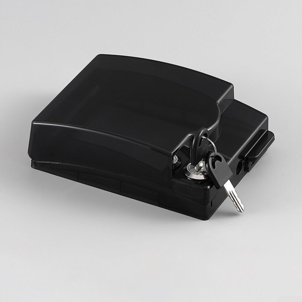 Waterproof Outdoor Socket Box 86 Type With Secure Key Lock For Electrical Outlet Protection Black 9365369279001