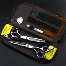 Professional Hair Cutting Scissors Kit 6 Inch, Barber Scissors Set with Comb, Ergonomic Grip and Case