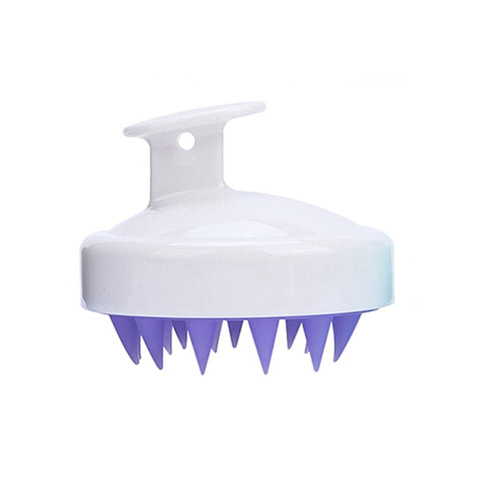 Silicone Scalp Massager Brush for Hair Washing and Dandruff, Ergonomic Grip, White