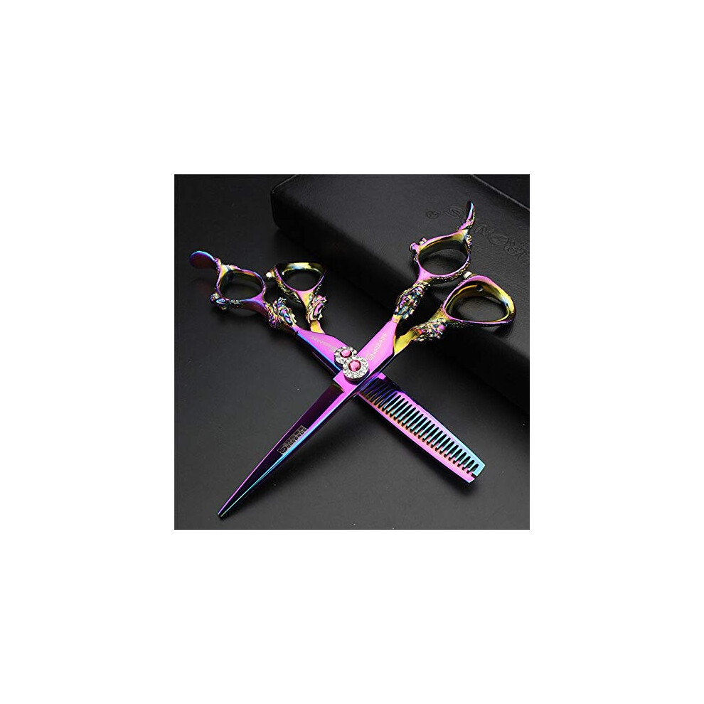 Professional Hair Cutting Scissors 5.5 Inch Japanese Steel Barber Shears Set Violet for Salon