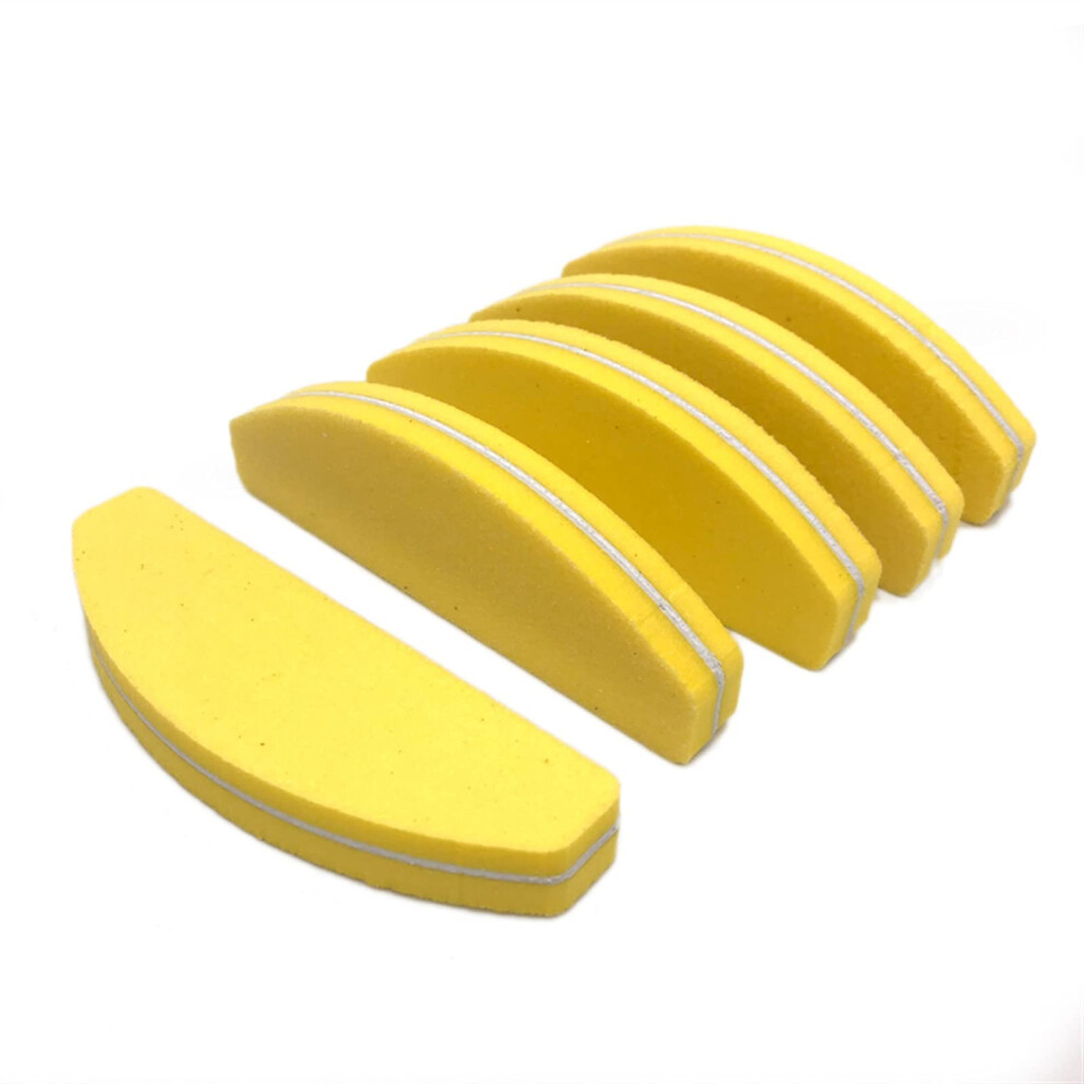 Yellow Professional 100/180 Grit Nail Buffer Block And Files, Washable Doublesided Sanding Block For Salon Manicure, 10Pcs Pack
