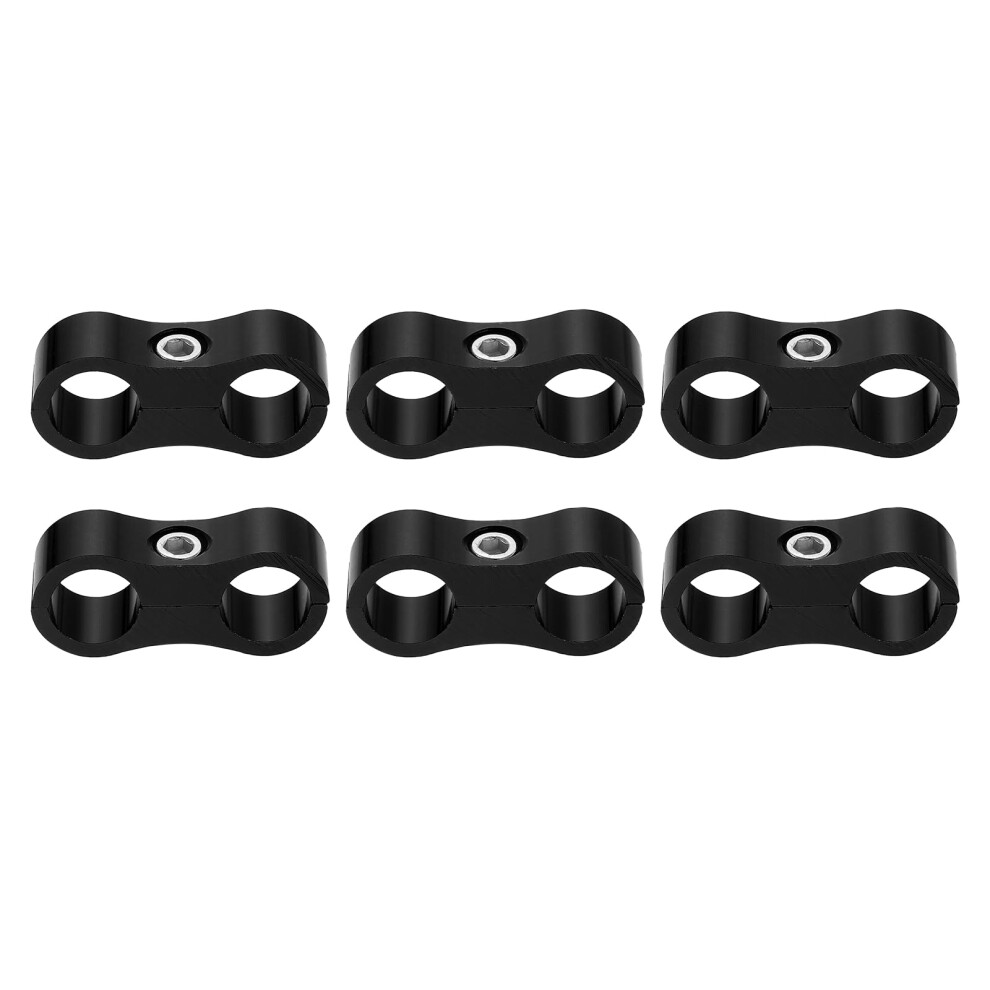 6An Fuel Hose Separator Clamp Set Of 6, 14Mm Id Aluminum Line Divider For Oil, Water, Gas, Black 9164114953704