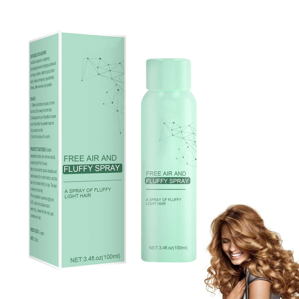 Dry Shampoo Spray 100ml for Oily Hair, Fast Oil Absorption, No Wash Volumizing Hair Spray