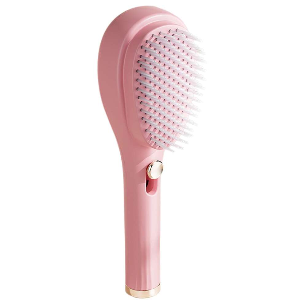 Unisex White,Gold Scalp Massage Hair Brush With Telescopic Tooth Mechanism, Self Cleaning Detangling Comb, Pearl Gold