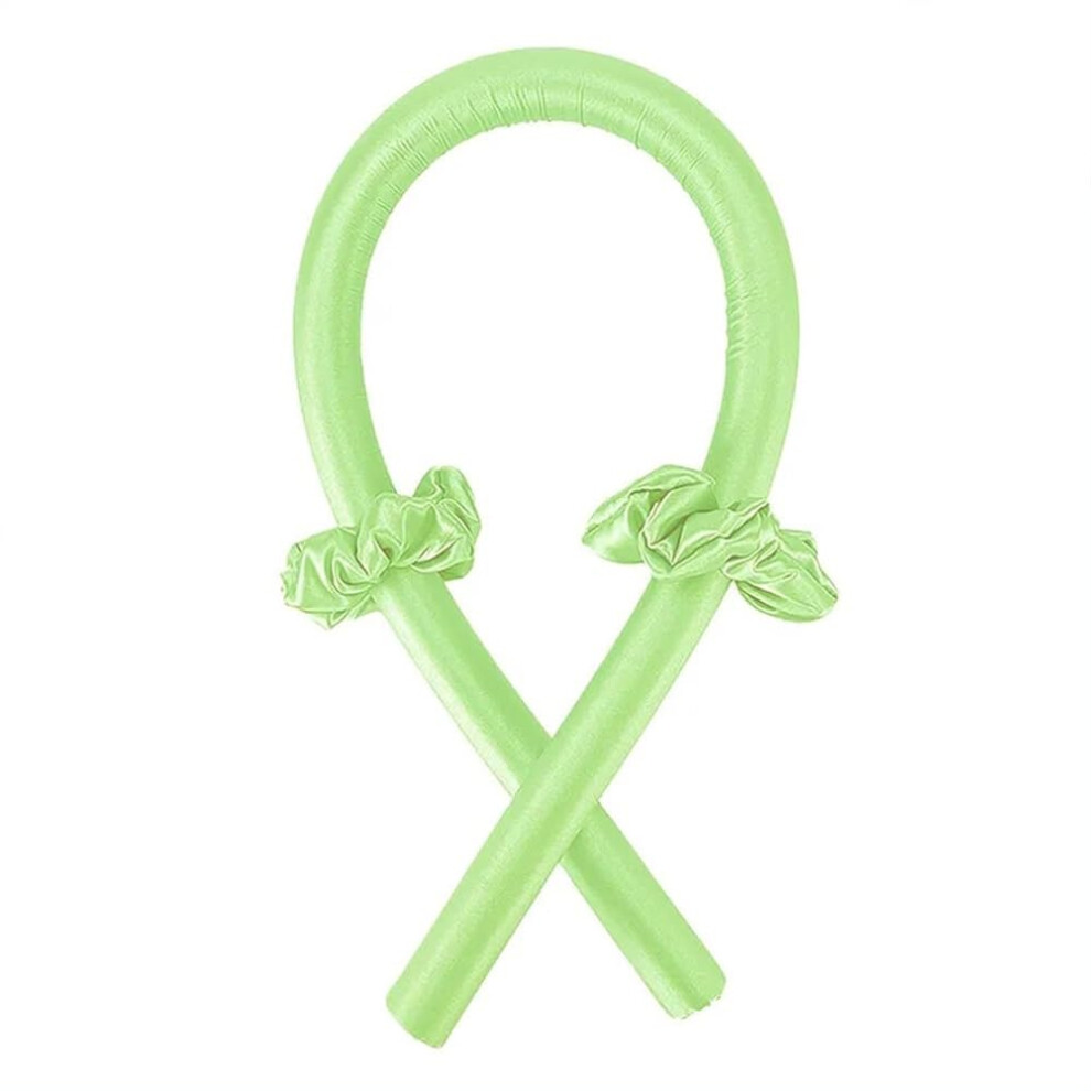 Green Heatless Curls Hair Curlers Headband For Overnight No Heat Styling With Scrunchies