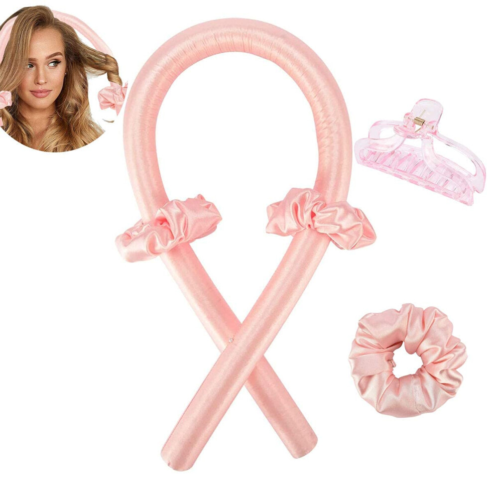 Heatless Hair Curlers Silk Ribbon NoHeat Overnight Curling Set with Long Clip for Natural Curls