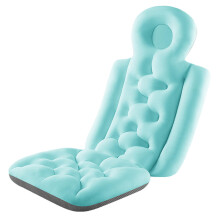 Full Body Bath Cushion with NoWater Bath Pillow for Adults Men, Elastic Comfort, Blue