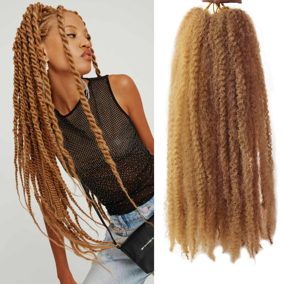 Twist Braiding Hair 18 Inch Pack of 3 Synthetic Cuban Twist Extensions Natural Afro Kinky Texture Easy Crochet Install