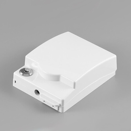 Waterproof Socket Box with Key Lock Cover for Safe Outdoor Electrical Switch Protection White 1