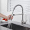 Kitchen Sink Faucet with Pull Down Sprayer, 360 Swivel Single Handle, 2 Modes Copper, Brushed Finish 2