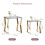 (Gold Leg+Blue Grey Clear Glass) Nested Coffee Table Set of 2, Stackable Side Tables 4