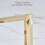 (Gold Leg+Blue Grey Clear Glass) Nested Coffee Table Set of 2, Stackable Side Tables 8