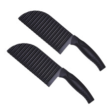 Wavy Potato Cutter and Crinkle Cut Knife Set, Stainless Steel, Ergonomic Non‑Slip Grip, Dishwasher Safe for Fruits and Vegetables
