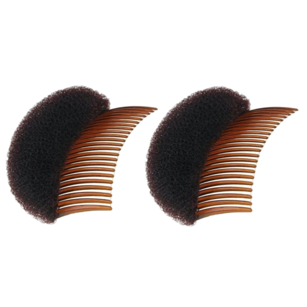 Brown 2Pcs Hair Volume Inserts Soft Sponge Bump Pads For Instant Root Lift And Updos