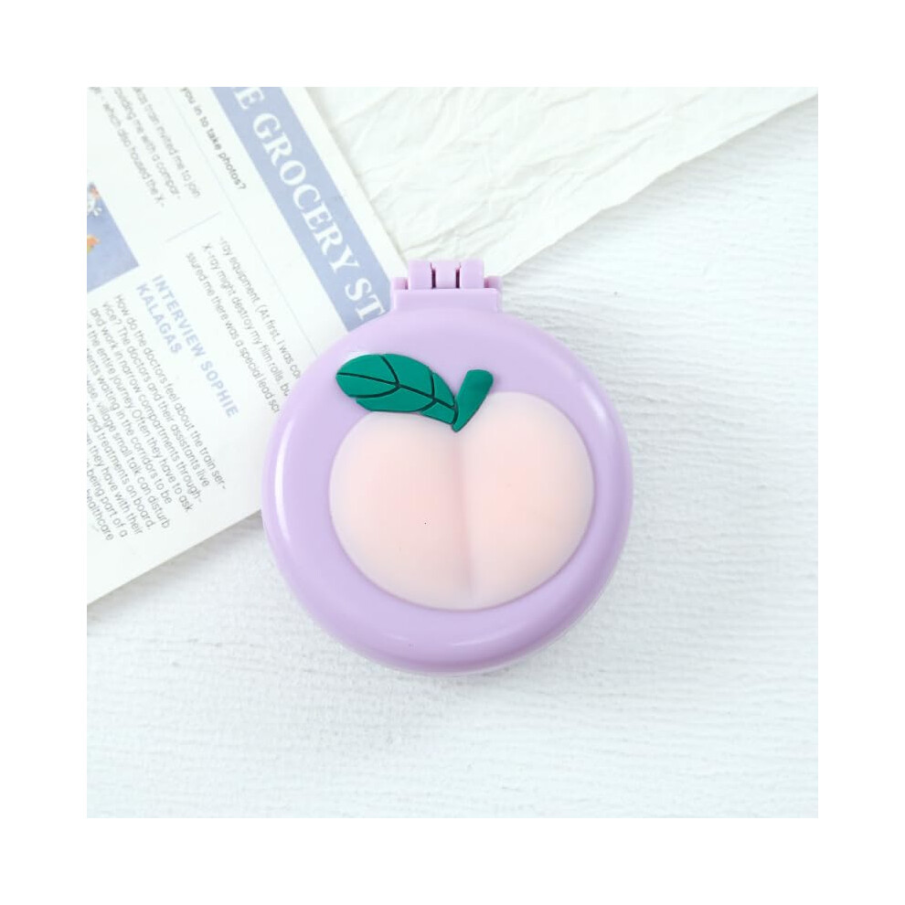 Compact Folding Hair Brush with Builtin Mirror for Travel Purse, Round Detangling Massage Comb