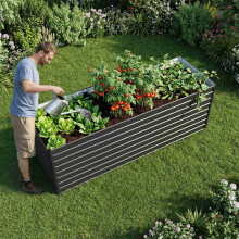 BIRCHTREE Metal Raised Garden Bed Outdoor Steel Planter 238*80*82 cm Extra Tall & Long Box
