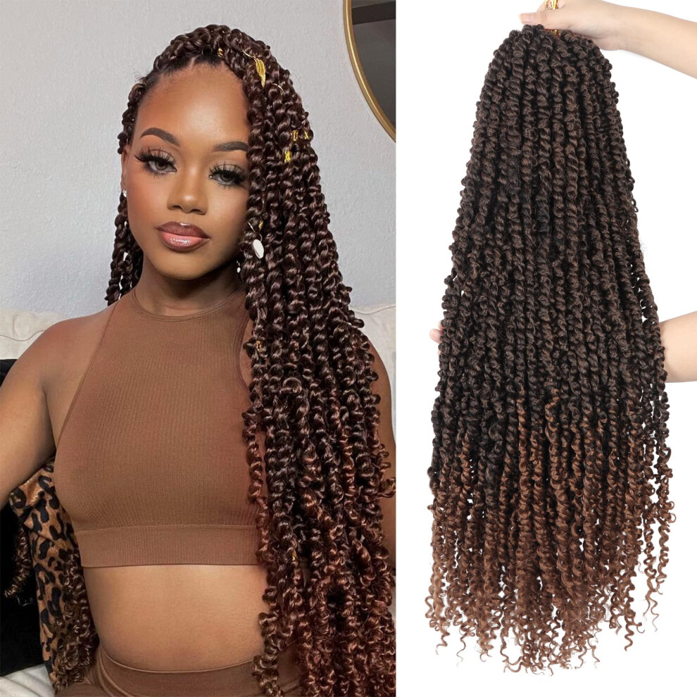 Unisex 28 Inch Passion Twist Hair Crochet Braids Extensions 8 Packs Pretwisted Bohemian Curly Synthetic