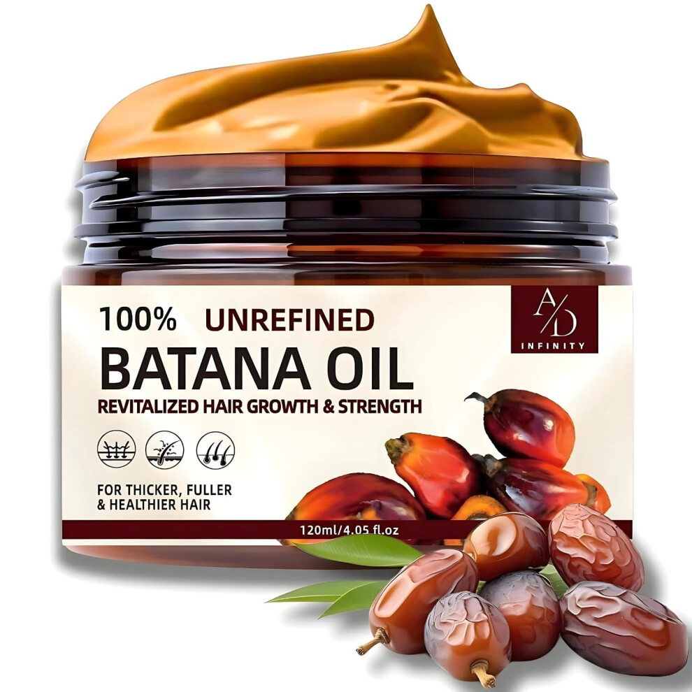 Unrefined Organic Batana Oil for Hair Growth with Keratin and Coffee Extract 4oz from Honduras