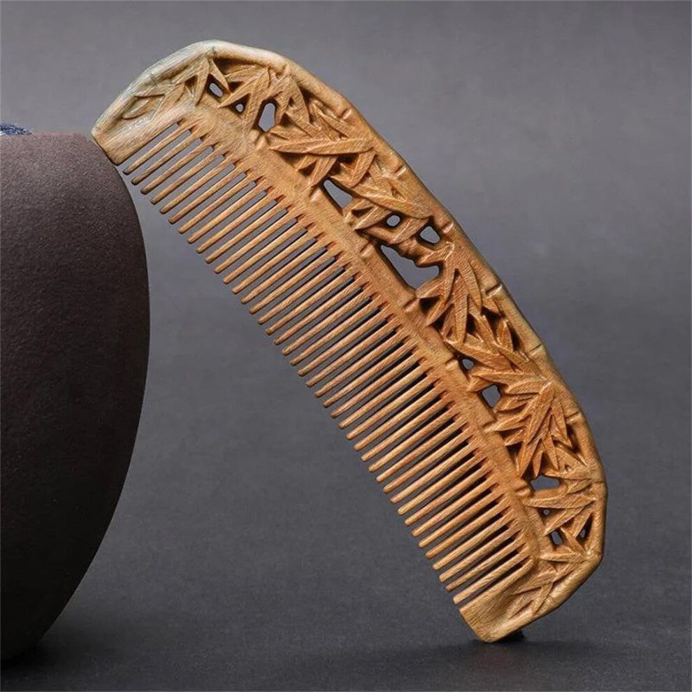 Unisex Wooden Comb Dualsided Sandalwood For Thick Hair Gentle Detangling And Scalp Massage