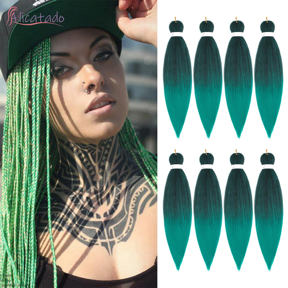 Unisex Prestretched Braiding Hair Extensions 26 Inch 8 Packs Synthetic Ombre Crochet Hair For Box Braids