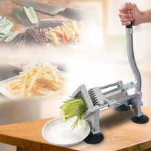 French Fries Cutter Stainless Steel Potato Chopper with Interchangeable Blades and Suction Base