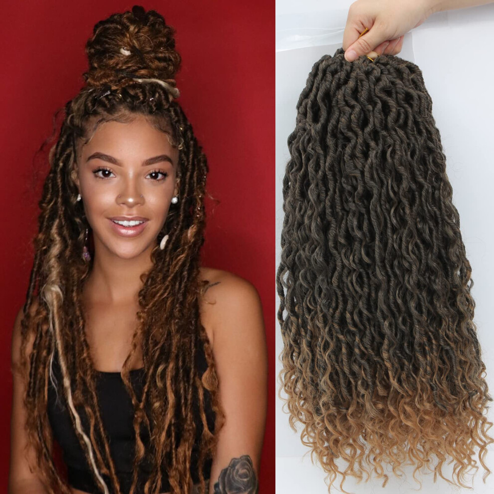Goddess Faux Locs Crochet Braiding Hair 18 Inch Pre Looped Synthetic Extensions 6 Packs T27