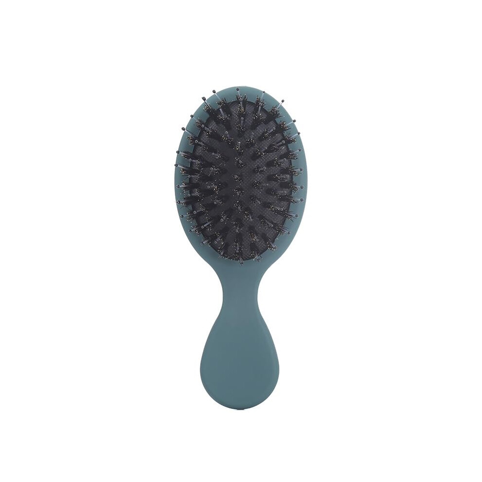 Green Boar Bristle Detangling Hair Brush Mini For Fine To Medium Hair Frizz Reduction And Shine