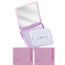Oil Blotting Sheets with Mirror and Puff, 300 Count (Pack of 3) for Face Shine Control