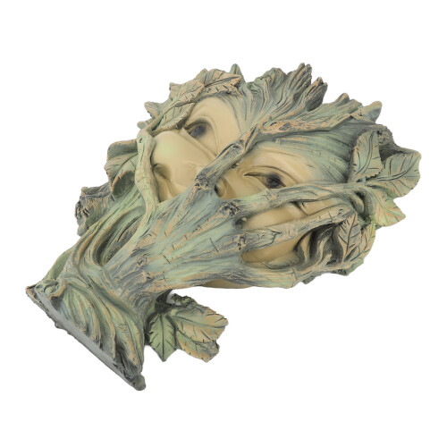 Πλακέτα τοίχου Celtic Greenman εμπνευσμένη από τη φύση, αδιάβροχη ρητίνη, χειροποίητη, 2